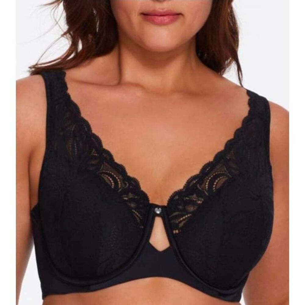 Bare Necessities Bette Lace Contour Bra Size 44DDD Black NWT